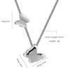 Stainless Steel Double Layer Frosted Butterfly Necklace