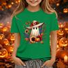 Kids Halloween Printed Short Sleeve T-Shirt Loose Fit Round Neck Casual Tee
