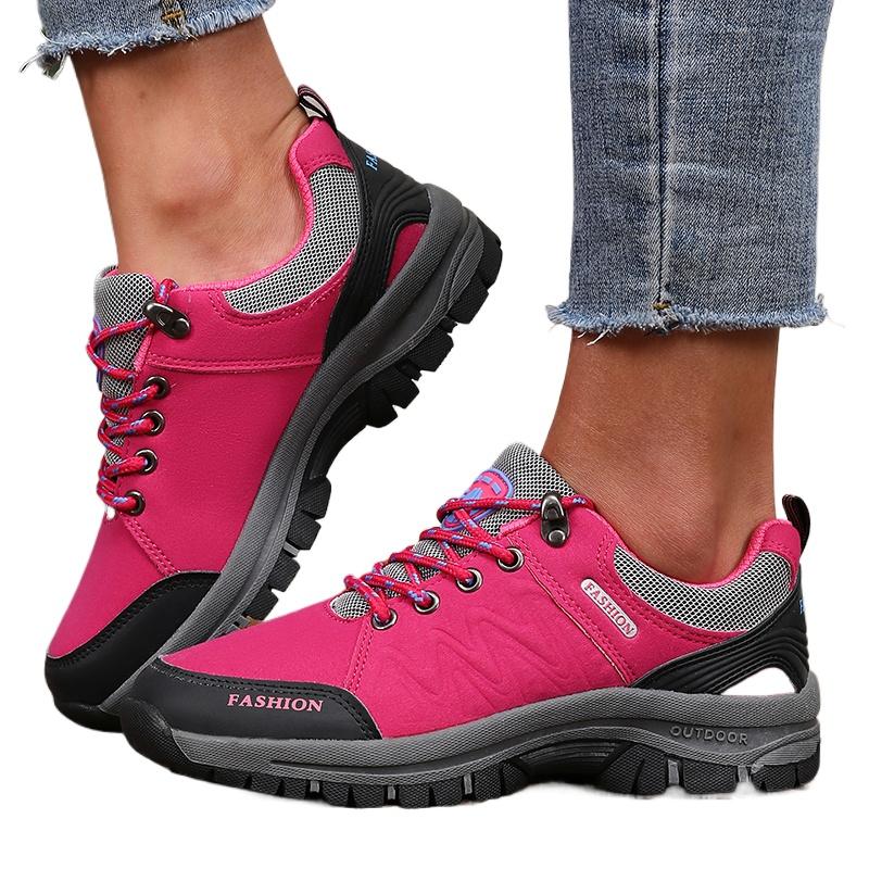 Women's Leisure Platform Shoes Anti Slip Camping Shoes Fashionable Classic Color Matching Spring Hiking Shoes Sneakers for Women