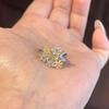Yellow Diamond Small Floral Ring Luxurious and High-end Feel Open Index Finger Ring Simple Socialite Style Jewelry Accessories