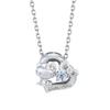 Hello Kitty Dancing Stone Necklace 40cm Sanrio Characters Silver 925 Surgical Stainless Steel Cubic Zirconia Heart Ribbon Swinging Anniversary Gift