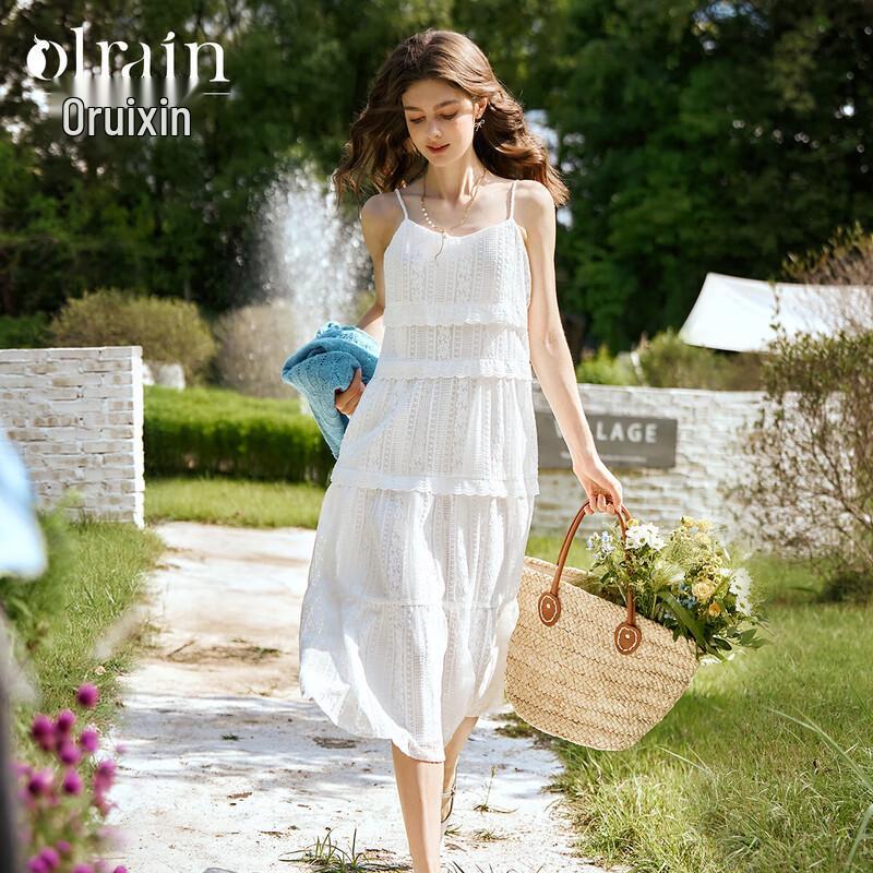 

Женское платье-комбинация Olrain 2025 из французского кружева M