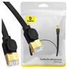 Flat Network Cable Baseus Ethernet Rj45, Gigabit, Cat.7, 2 M (Black)