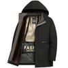 Giacca Calda Antivento Invernale da Uomo Cappotto di Media Lunghezza con Cappuccio Imbottitura Spessa Fodera in Pelliccia Sintetica Stile Business Casual