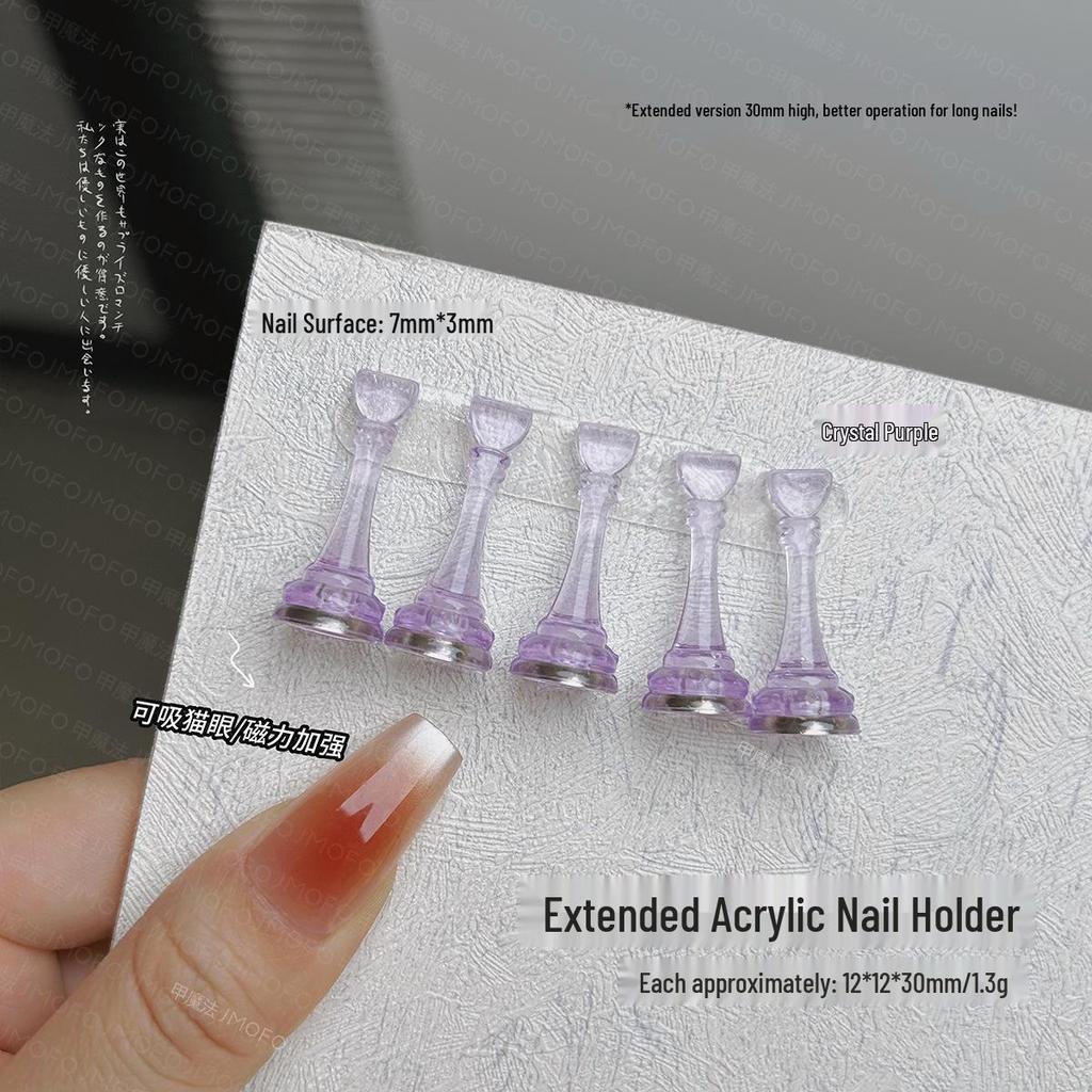 Elevated Manicure Practice Nail Holder - Translucent Pink Display Stand