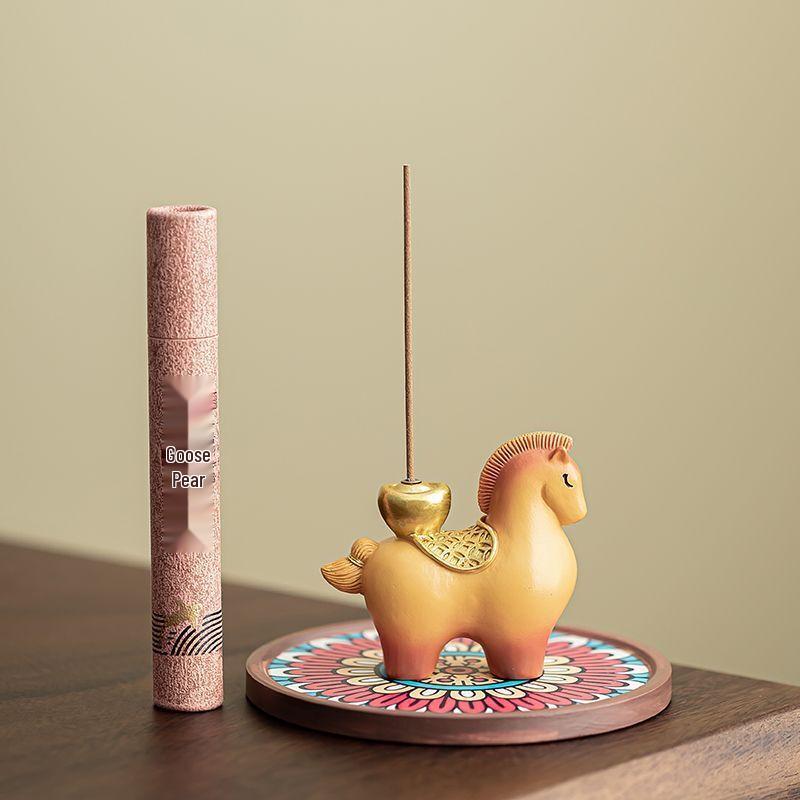 Zhinianhua Auspicious Money Horse Incense Holder