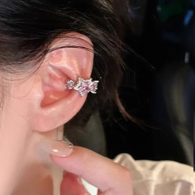 Super glänzender Stern Zirkon Ohrknochenclip Damen Leichter Luxus Premium Sinn Keine Ohrringe Ohrringe Ohrclips Vielseitige Ohrringe