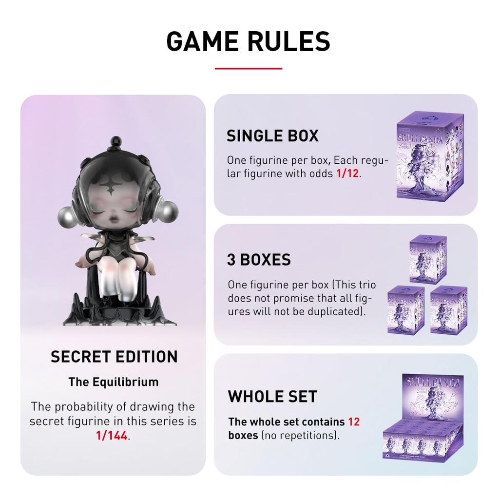 POP MART SKULLPANDA The Sound Series [Assorted Box of 12] Pop Mart Gachapon Blind Box Figures, Plastic Models, Premium Toys, PVC Soft Vinyl, Original