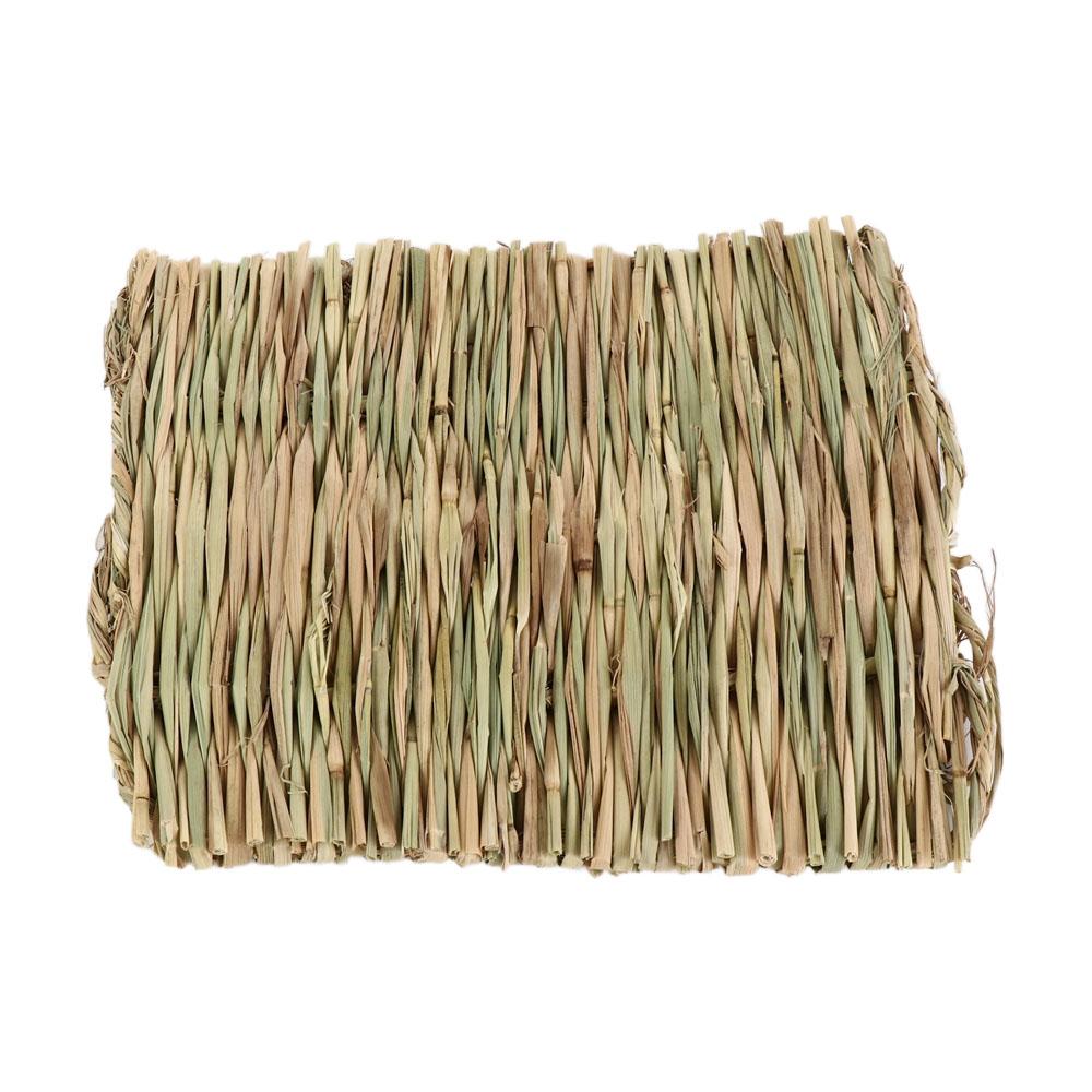 Haushalt Gewebte Haustierzubehör für Kleintiere Kaninchen Hamster Schlafplatz Grasmatte Haustierkäfigunterlage Kaninchen Gras Kaumatte