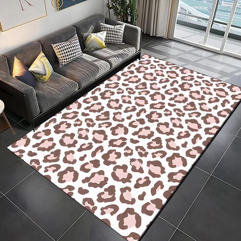 Crystal Velvet Leopard Printed Area Rug Carpet for Bedroom Living Room Home Decor Rugs Mat Non Slip Mat Rug for Bedside