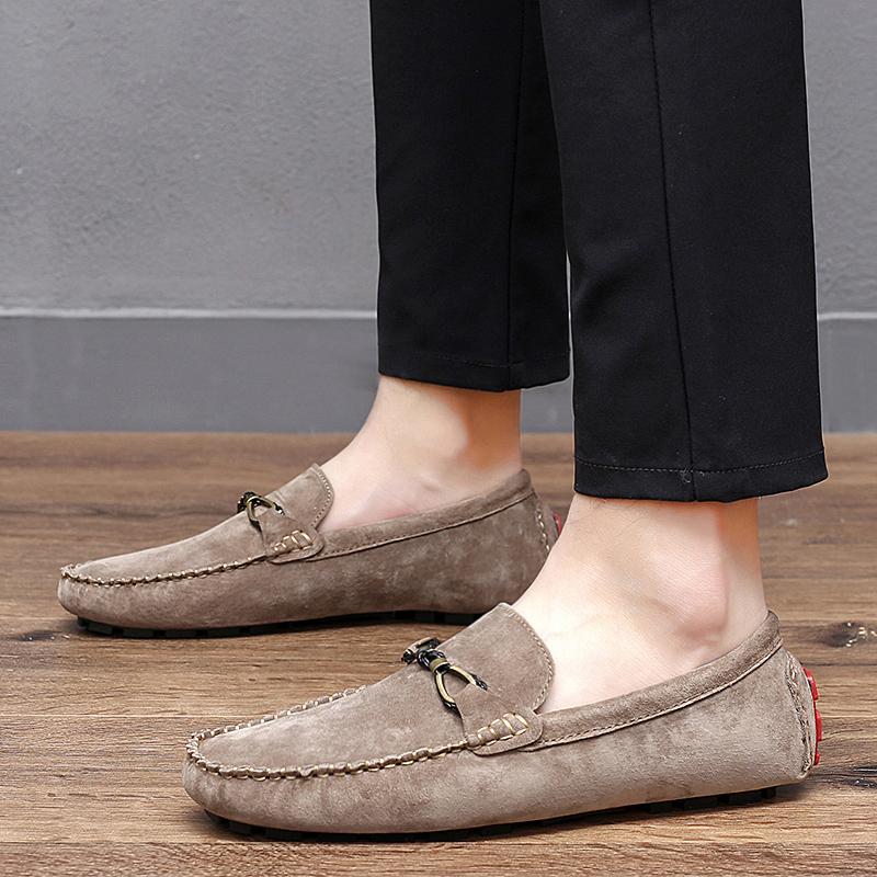 Large Size 38-47 Penny Loafers Men Male Boat Shoes Man Moccasins Suede Leather Flats Summer High Quality Men Casual Shoes