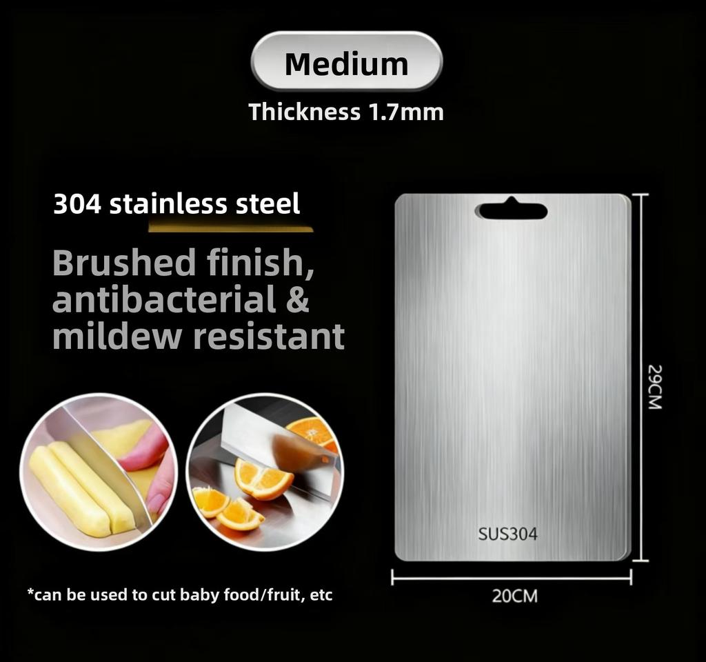 304 Stainless Steel Thickened Cutting Board Antibacterial Mildew-proof Kneading Dough Board Kitchen Fruit vegetable