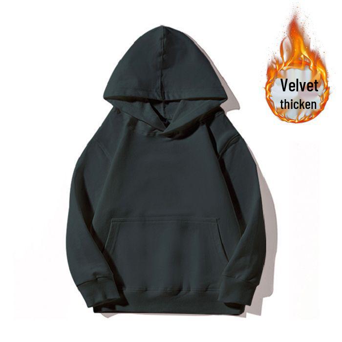 Kinder Kapuzenpullover Unifarben Rundhals - Sweatshirt aus gekämmter Baumwolle mit individuellem Logo