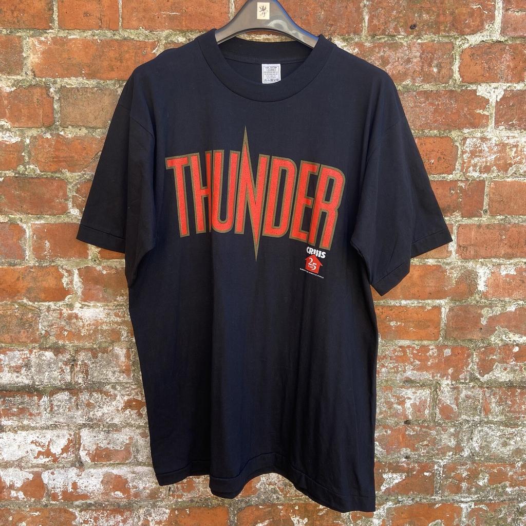 Maglietta Vintage Anni '90 Thunder Band XL Punto Singolo 1993 Brixton Academy Rock Maglietta Unisex