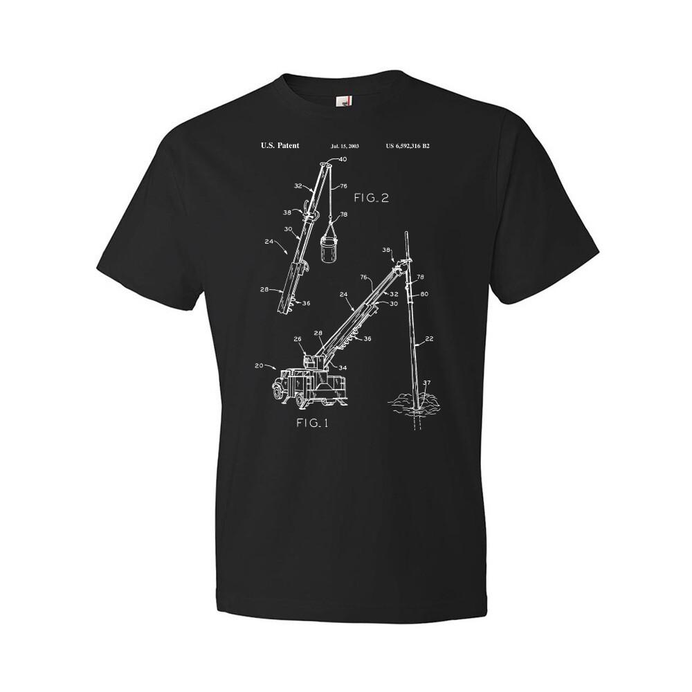 Digger Derrick Truck Patent Shirt Utility Technician Lineman Gift Powerline Tech S