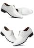 Korean Style Breathable Pointed Toe Leather Casual Men's Shoes - White Trendy Nightclub & Photo Studio