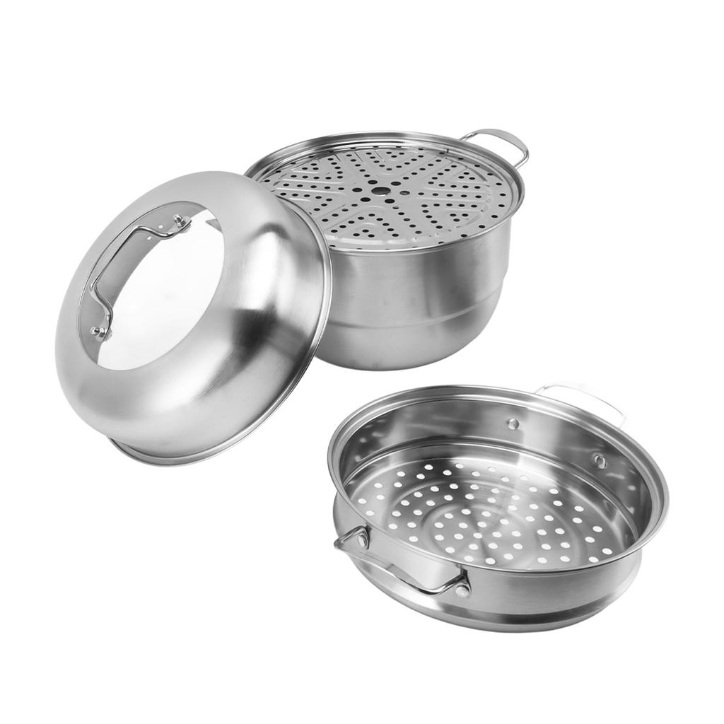 Stainless Steel Steam Pot with Handles On Both Sides Multi Layer Thick Steam Pot Cookware Pot with