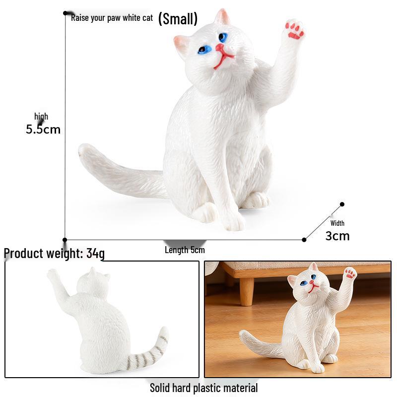 Realistic Cat Heart Model Toy Car Ornament - Black & White Pet Cats, Kindergarten Teaching Aid