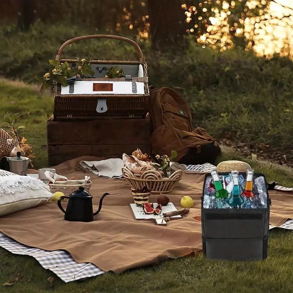 Waterproof Car Trash Can - Closeable Portable Auto Organizer Storage Pocket for Garbage Dump