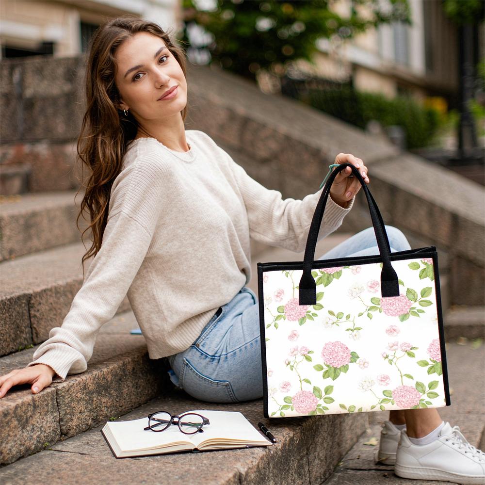 Elegant Floral Tote Bag for Daily Commute Shopping Versatile Fashion Shoulder Bag