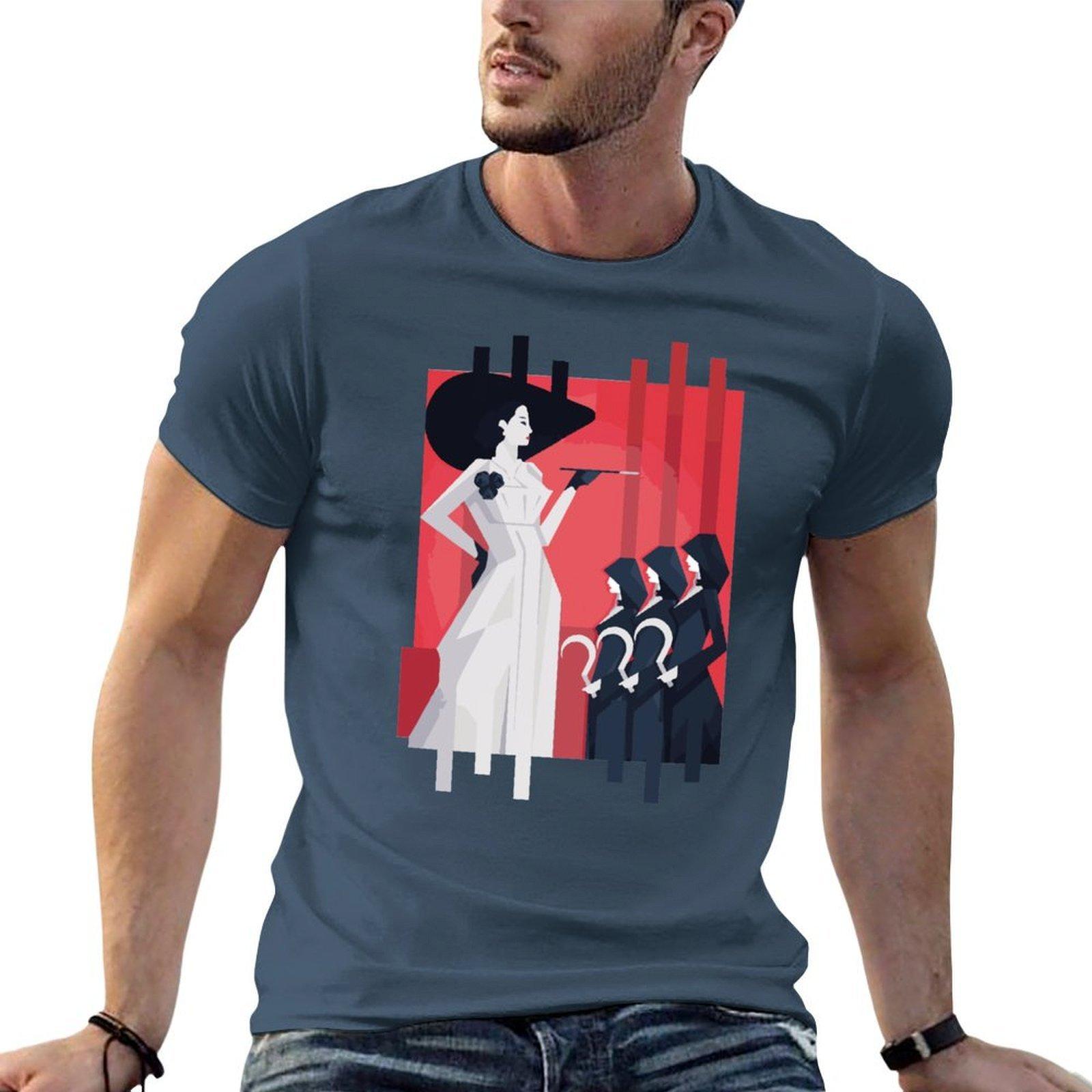 Arch Lady Dimitrescu Fan Art Tshirt Casual Fashion Print Tee Top S