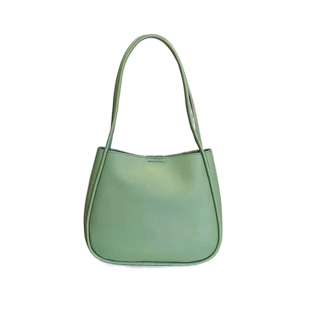 Anti-splash Water Solid Color Handbag Elegant French Underarm Bag Shopping Soft PU Tote Bag  Party