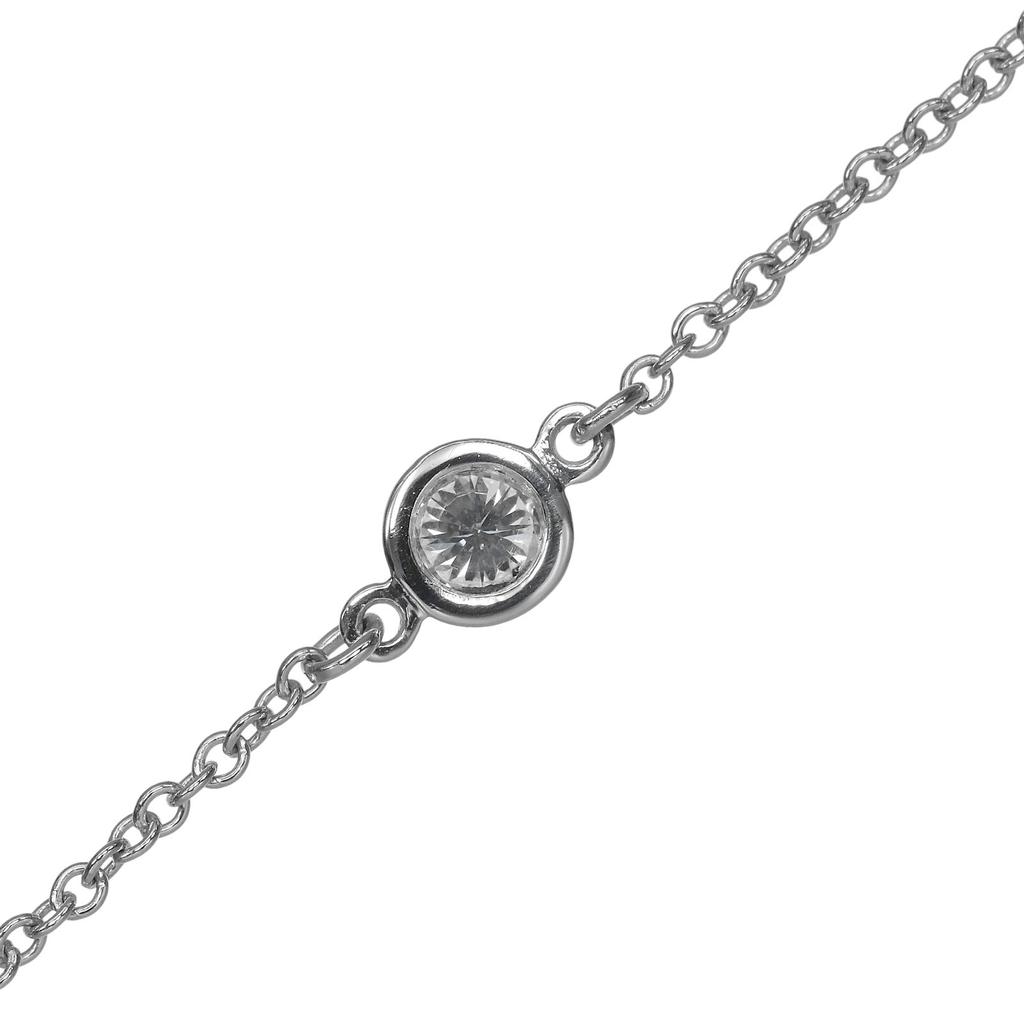 TIFFANY&Co. By the yard Bracelet Top width 0.2" Pt950Platinum/diamond 1.2g Women Used