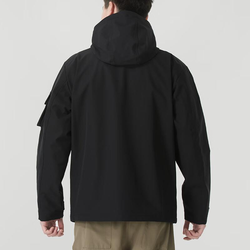 New Balance SS25 Clean Solid Color Minimalist Style Large Pocket Practical Hooded Jacket Men's Black AMJ51325-BK