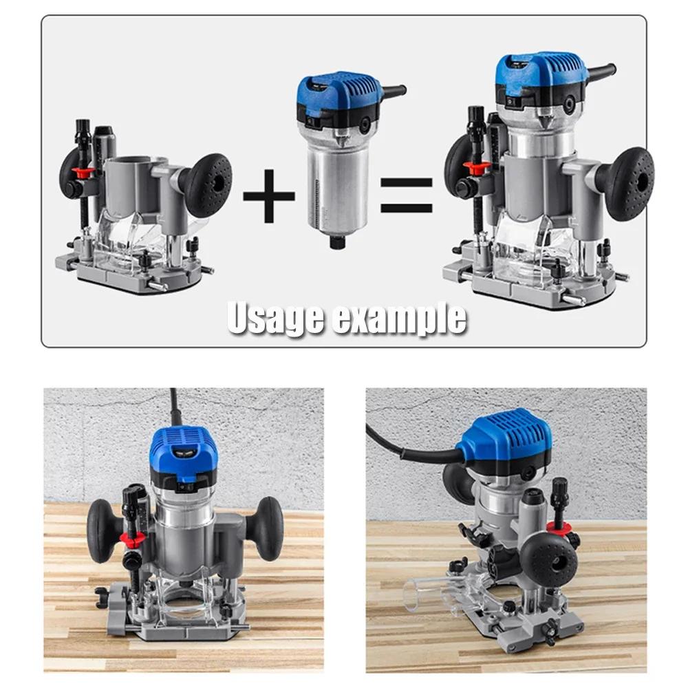 Compact Plunge Router Base Trimming Grooves Opening Carving Rack Aluminum Electric Router Bracket Milling Trimming Machine Base