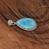 Natürlicher Larimar-Edelstein-Anhänger, massiver 925er Sterlingsilber-Schmuck, Geburtsstein-Anhänger, Reiki-Anhänger, Boho-Schmuck, Weihnachtsgeschenk