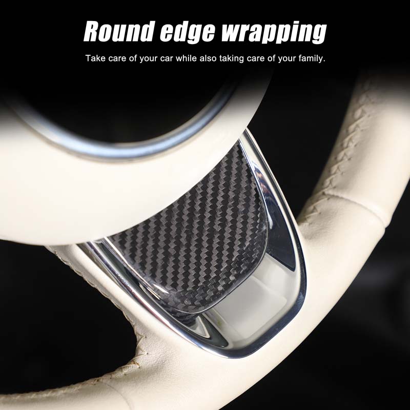 For Fiat 500 2016-2025 2026 Real Carbon Fiber Car Steering Wheel Button Frame Panel Cover Trim Sticker Car Accessories