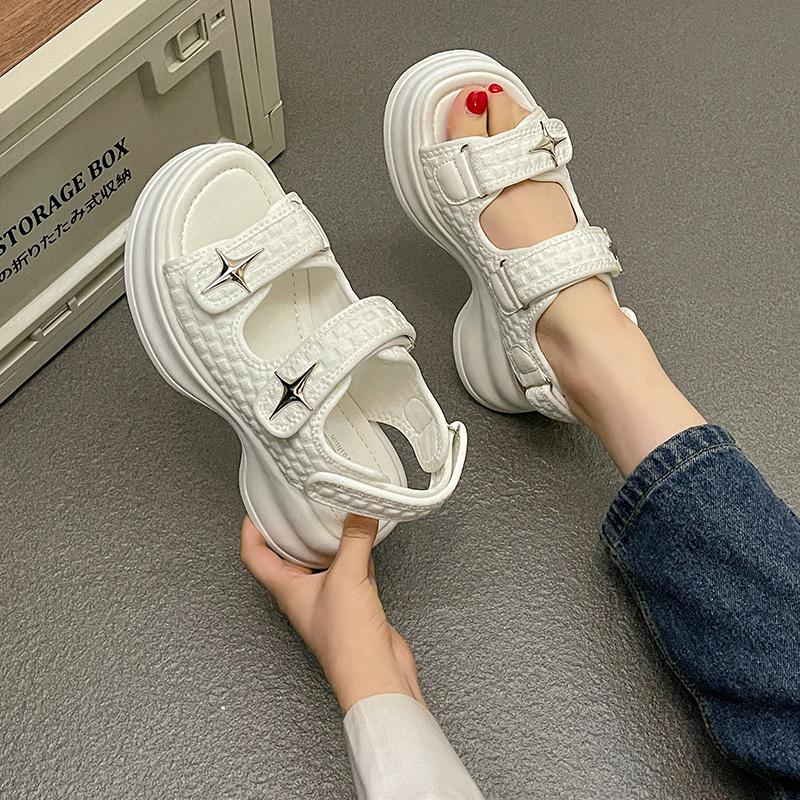 Fashion Luxury Woman Platform Sandals Ladies Elegant Medium Women's Shoes Flats Summer Sandals Women 2025 New Designer Shoes Girls