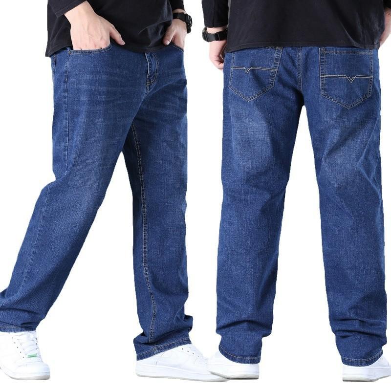 Winter Size 28-50 New Plush Thickened/Regular Straight Men'S Elastic Casual Warm Jeans