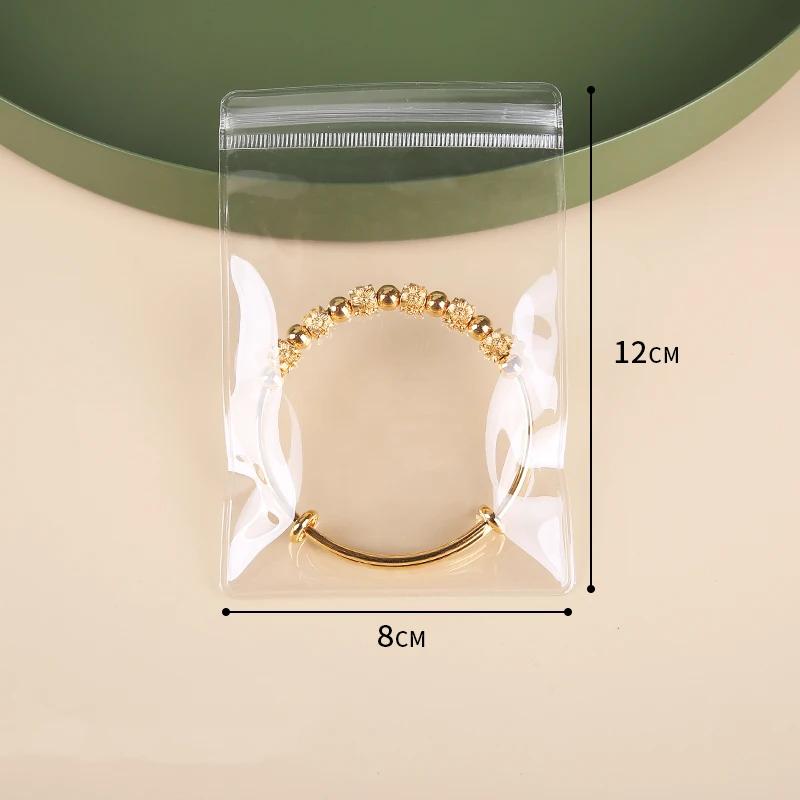 10-100pcs 0.24mm PVC Transparent Jewelry Storage Bag 4x6-15x15cm Earrings Necklaces Watches Rings Bracelets Sealed Packaging Bag