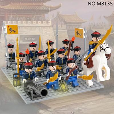 Chinesischer Stil Qing-Dynastie Marineinfanteristen Ritter Ritter Kampfsportler Krieger Bausteine Kinderspielzeug Lernspielzeug