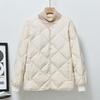 Diamond-shaped Bread Cotton-padded Jacket Autumn and Winter Simple Solid Color Western Style Warm Cotton-padded Jacket Women's Clothing