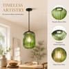 Striped Glass Lamp Shade  Lantern Shaped Decorative Cover Vertical Striped  Light Fixture
