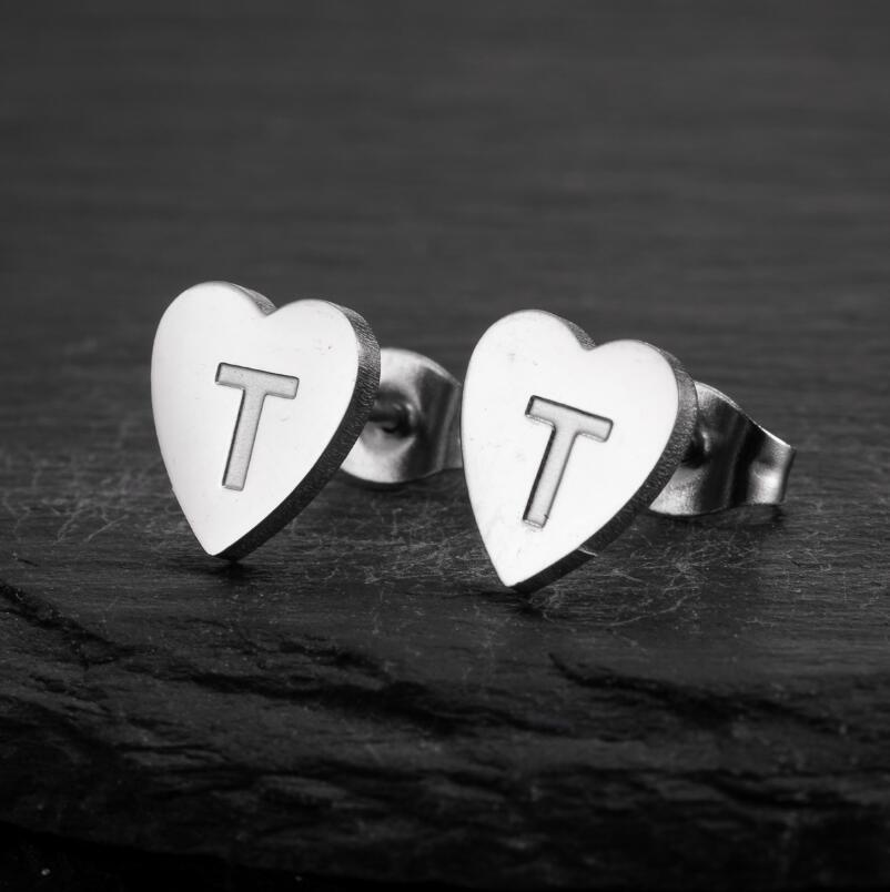 2025 Women's Retro Stainless Steel Alphabet Stud Earrings: Geometric & Simple Design