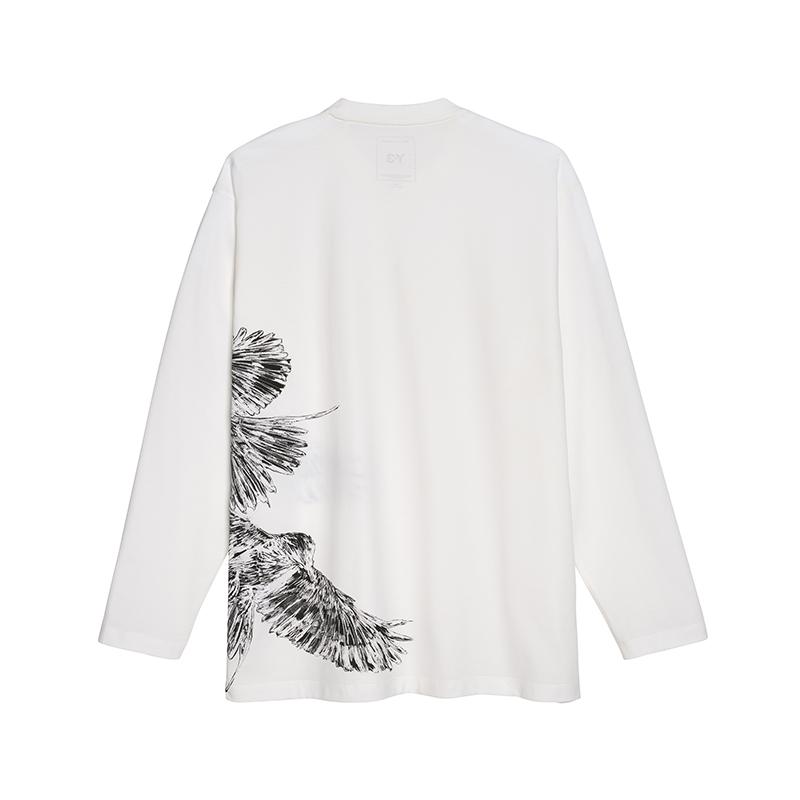 Y-3 Graphic Long-Sleeve Tee White Men Tops IX0404