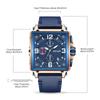 Megir Blue Rose Rectangle Mens Quartz Wrist Watches ML2061G