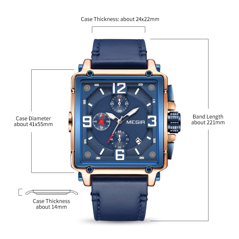 Orologio Uomo Rettangolare Al Quarzo, Lusso Business Con Cronografo E Datario, Acciaio Inox