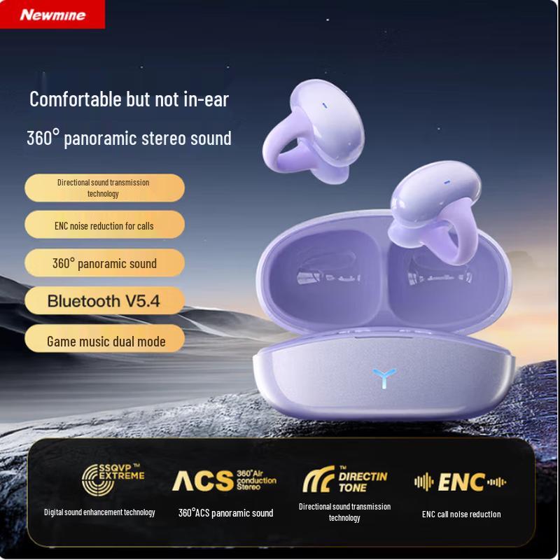 Newmine Clip-on Open-ear Bluetooth Earbuds