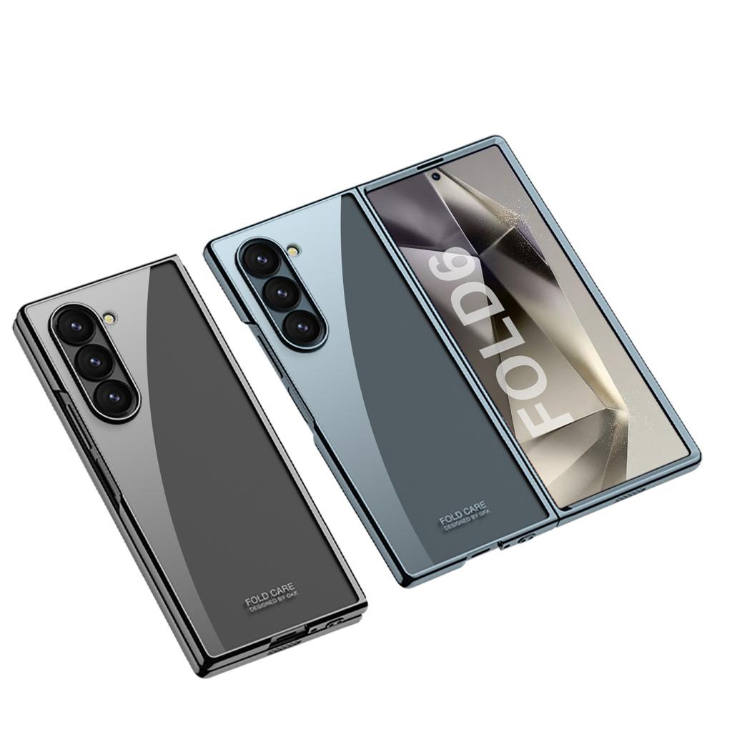 Transparent Electroplated Frame Ultra Thine Hard PC Phone Cover for Samsung Galaxy Z Fold 6 5 Case Z Fold 6 5 Shockproof Covers