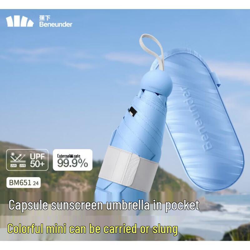 Beneunder Capsule 5-Fold UV Sun & Rain Umbrella
