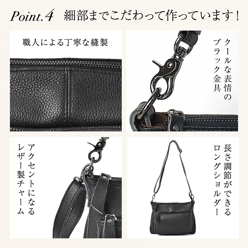 Echte Leder Umhängetasche für Crossbody Leder Ariel Schwarz [Unser Favorit] Damen, Tasche, Handtasche, 2-Wege, (Schwarze Hardware)