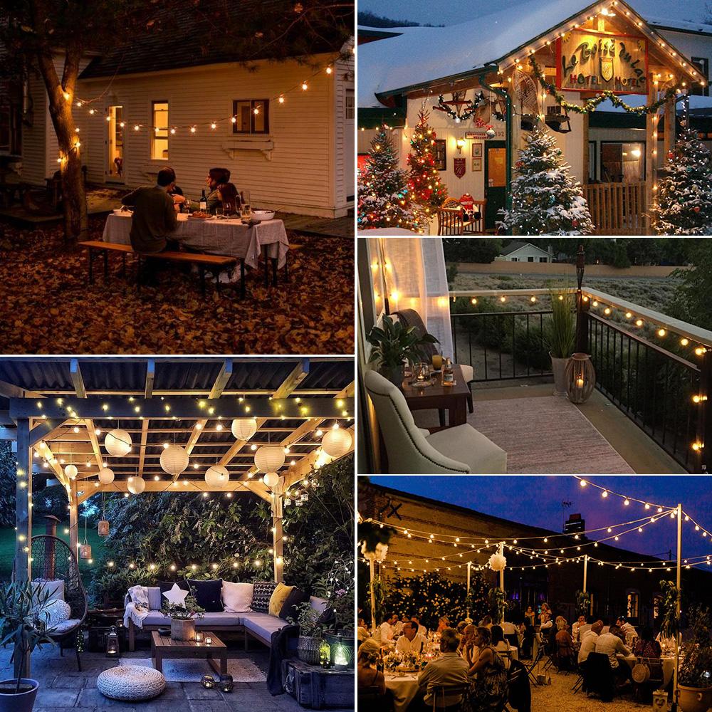 LED Solar String Light 10m 15m 18m 30m T22 Tubular Led Filament Bulb 24V Festoon Solar Garland Patio Backyard Garden Party Decor
