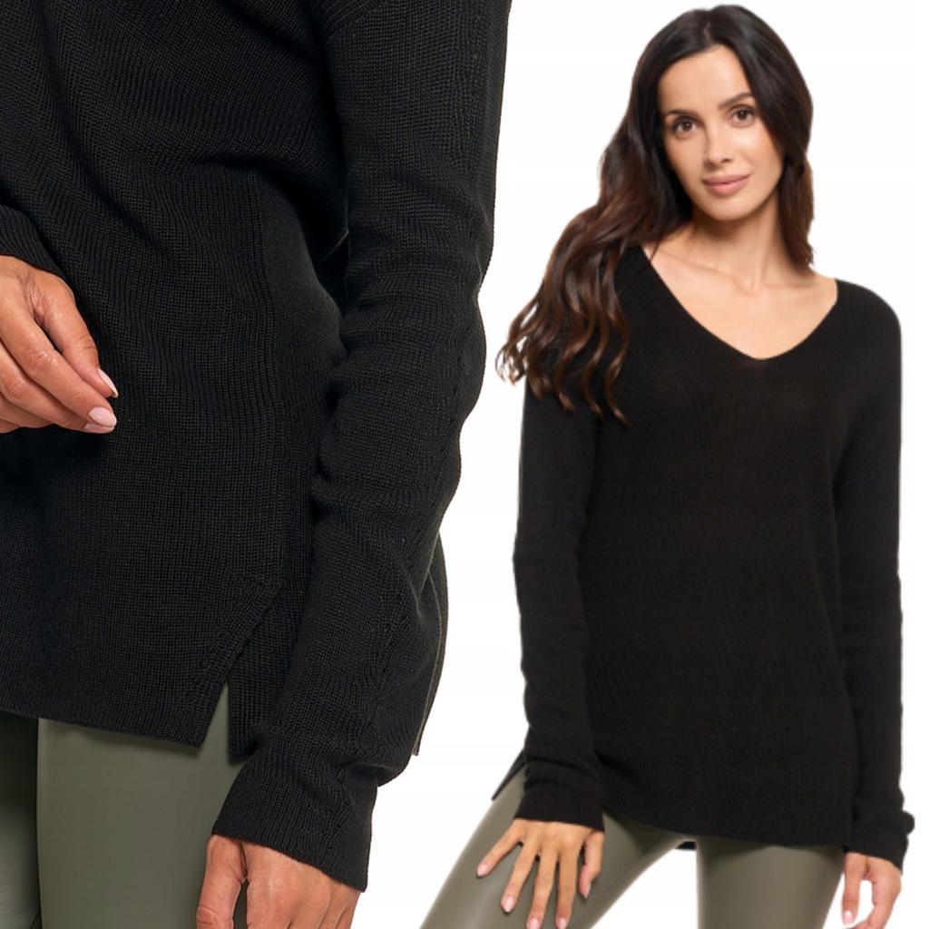 Thin Women's Classic Knitted Sweater with Long Sleeves MORAJ XL black