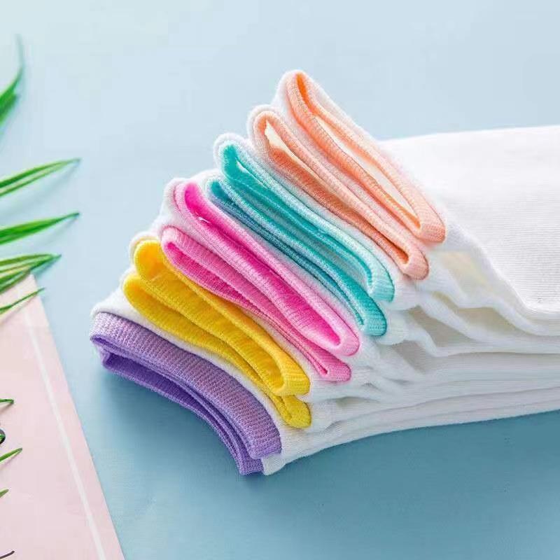 Female Short-tube Colorful Summer Low-cut Simple Thin White Socks and Boat Socks Casual Home