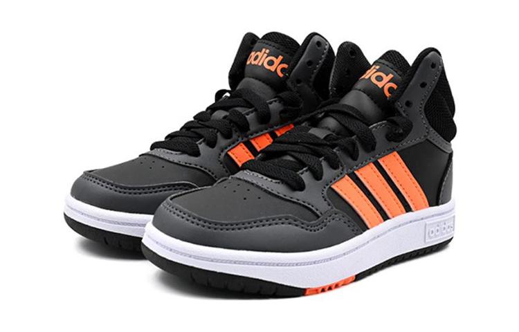 adidas Neo Hoops 3.0 Mid K Fabric Casual Slip Resistant Abrasion Resistant Mid Top Kids' Skateboarding Shoes HQ4492