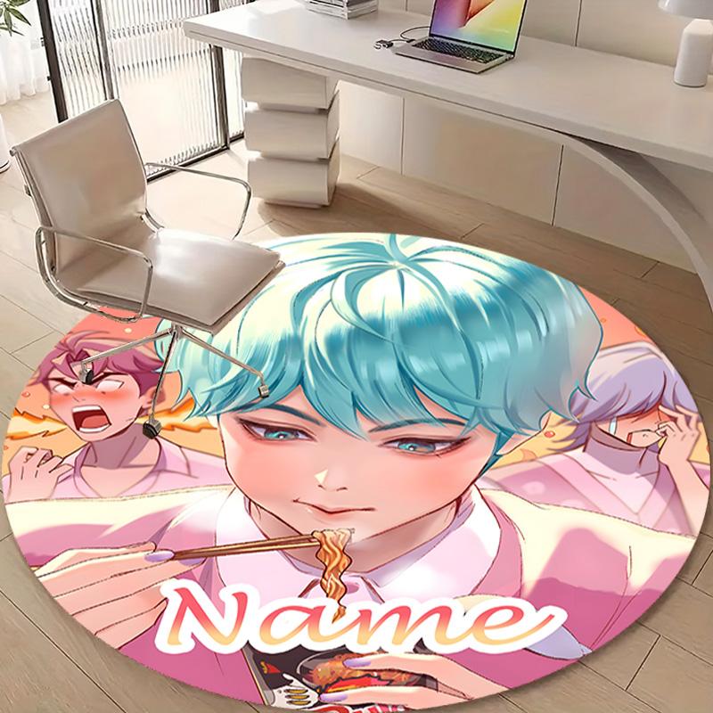 Personalized K-KPop Demon Hunters Round Chair Office Rug - Perfect for Mat, Office Chair & More - Ideal Gift for Birthdays and Holidays
